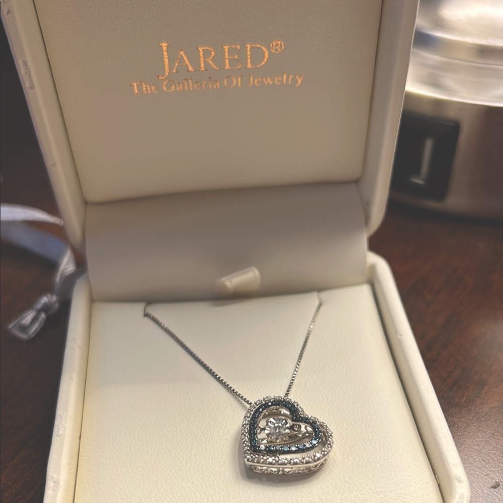 Blue & Silver and Gemstone Heart Necklace